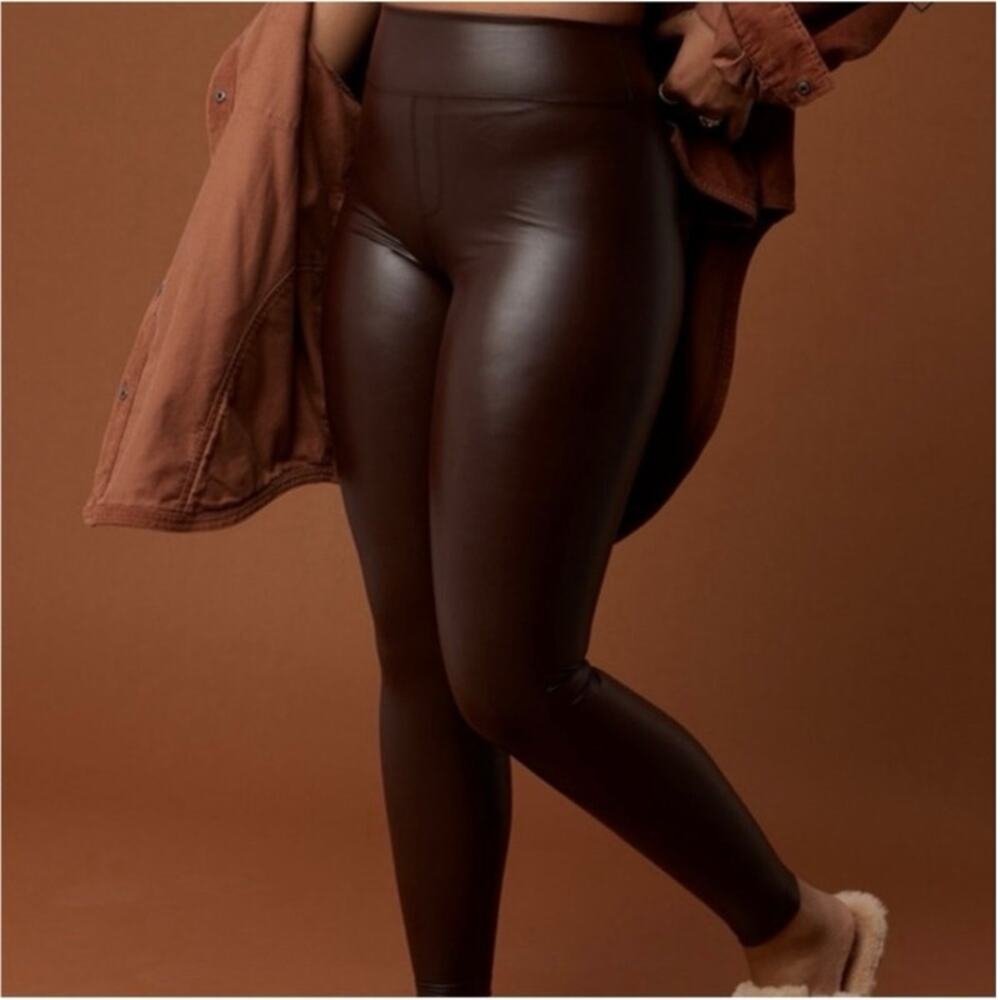 NEW Offline by Aerie Real Luxe Faux Leather Legging Dark Brown - Size XS
